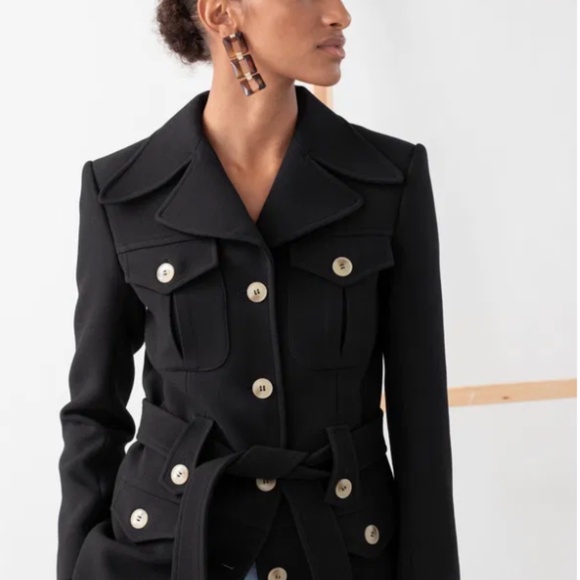 & Other Stories belted button up jacket - Picture 6 of 7